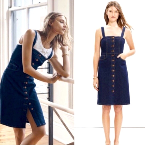 Madewell Denim Overall Dress - Picture 1 of 5